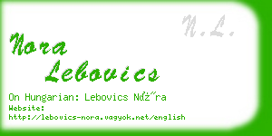 nora lebovics business card